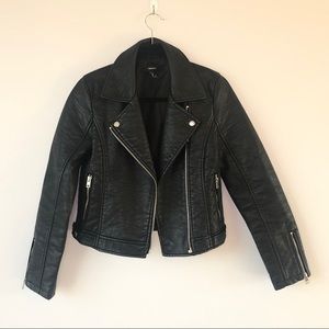 Black Faux Leather Moto Jacket
